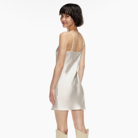 BNWT Aritzia Wilfred Only Mini Dress Light Birch - Small - Picture 2 of 5